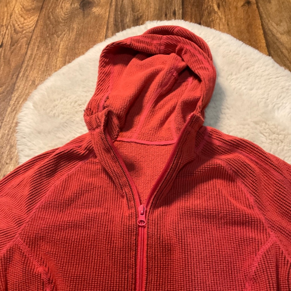 Zella Active Hoodie Pullover Top Size Small Salmon 1/4 Zip Thumb Hole Long Slve - Picture 3 of 10